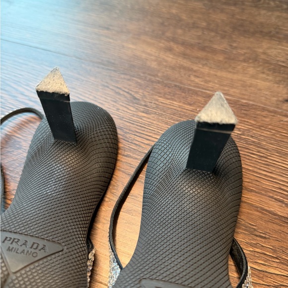 Prada Black Rhinestone Pointed Slingback Pumps - Picture 5 of 6